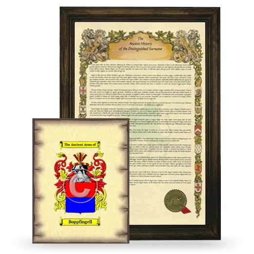 Boppfingell Framed History and Coat of Arms Print - Brown