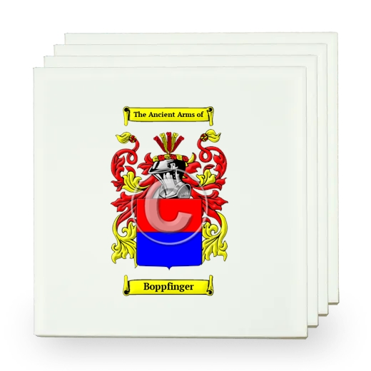 Boppfinger Set of Four Small Tiles with Coat of Arms