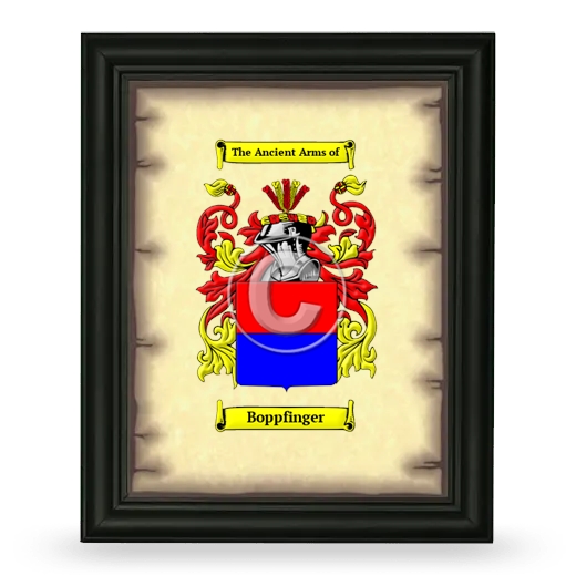 Boppfinger Coat of Arms Framed - Black