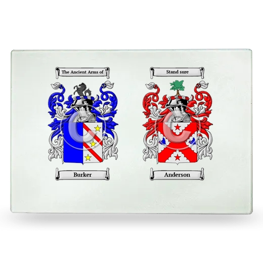 Double Coat of Arms Glass Cutting Board