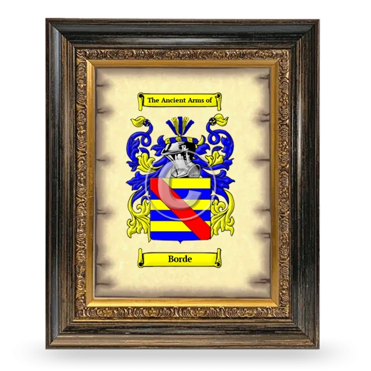 Borde Coat of Arms Framed - Heirloom