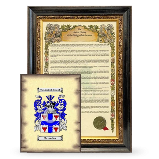 Baurelles Framed History and Coat of Arms Print - Heirloom