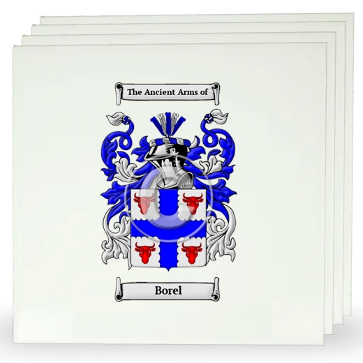 Borel Set of Four Large Tiles with Coat of Arms