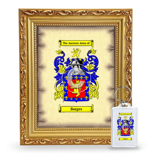 Borges Framed Coat of Arms and Keychain - Gold