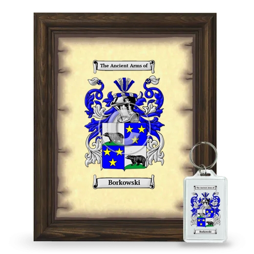 Borkowski Framed Coat of Arms and Keychain - Brown