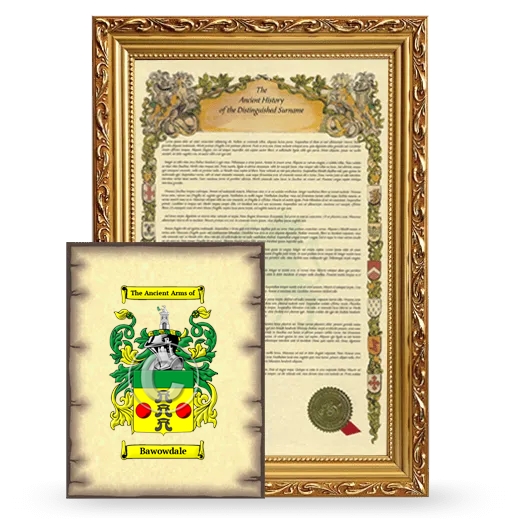 Bawowdale Framed History and Coat of Arms Print - Gold