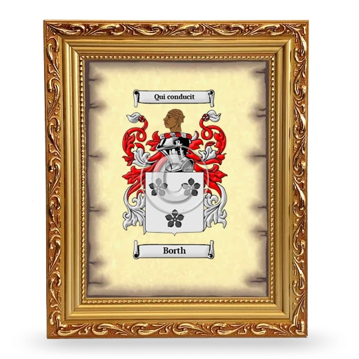 Borth Coat of Arms Framed - Gold