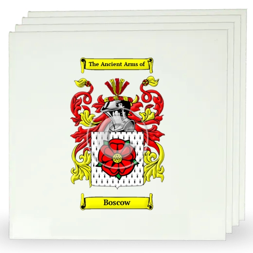 Boscow Set of Four Large Tiles with Coat of Arms