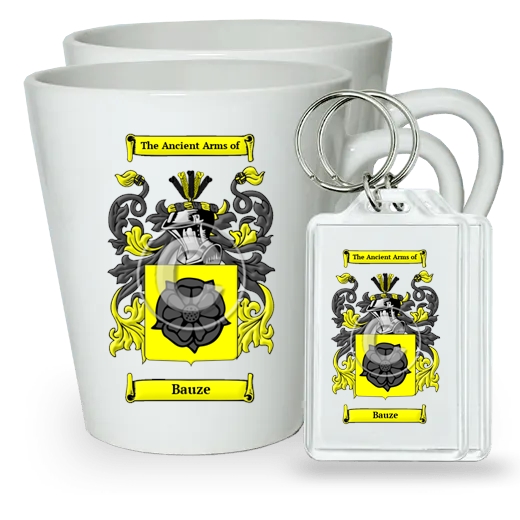 Bauze Pair of Latte Mugs and Pair of Keychains