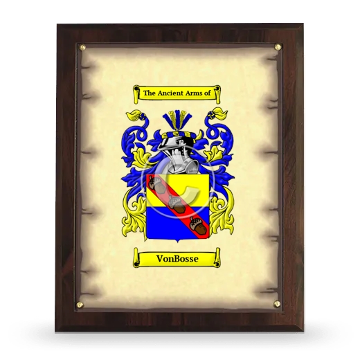 VonBosse Coat of Arms Plaque