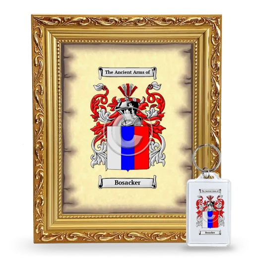 Bosacker Framed Coat of Arms and Keychain - Gold