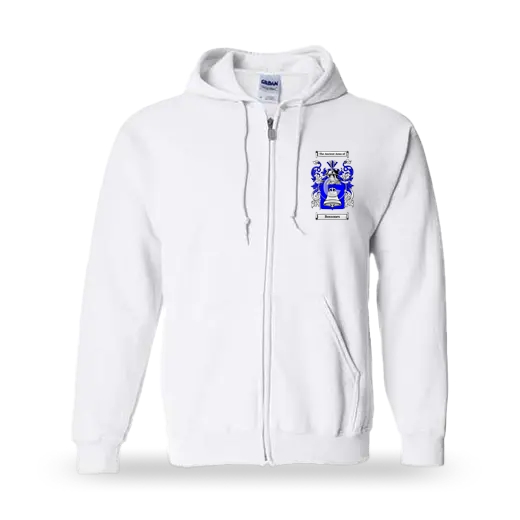 Bossones Unisex Coat of Arms Zip Sweatshirt - White