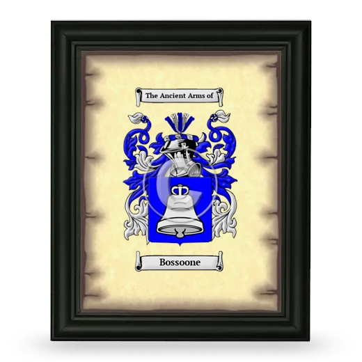 Bossoone Coat of Arms Framed - Black