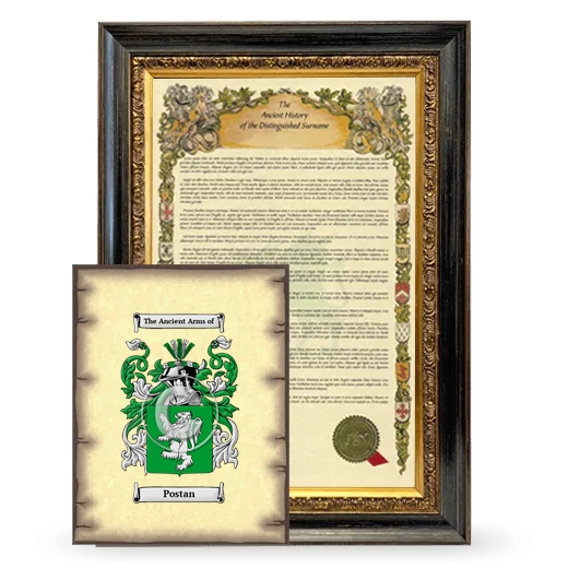 Postan Framed History and Coat of Arms Print - Heirloom