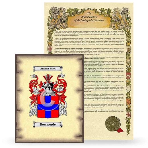 Bossworde Coat of Arms and Surname History Package