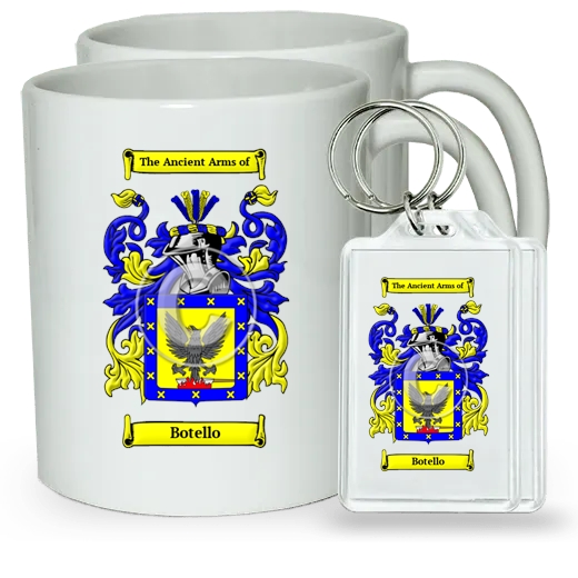 Botello Pair of Coffee Mugs and Pair of Keychains