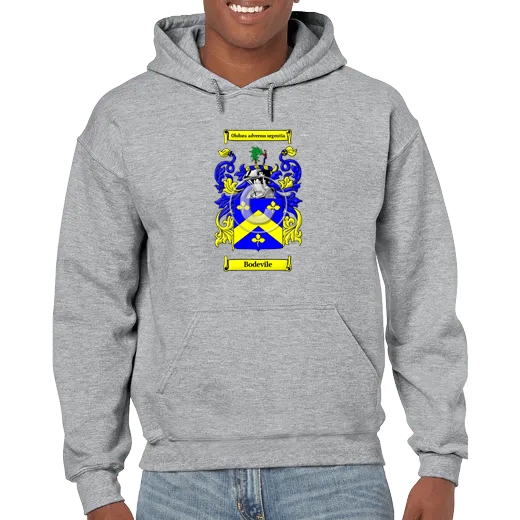 Bodevile Grey Unisex Coat of Arms Hooded Sweatshirt