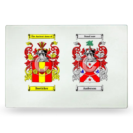 Double Coat of Arms Glass Cutting Board