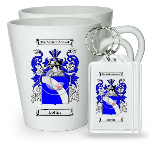 Bottìn Pair of Latte Mugs and Pair of Keychains
