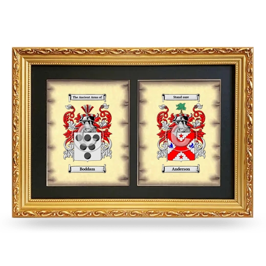 Double Coat of Arms Framed - Gold