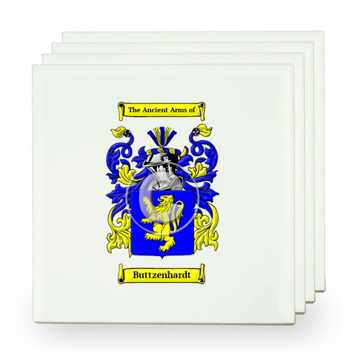 Buttzenhardt Set of Four Small Tiles with Coat of Arms