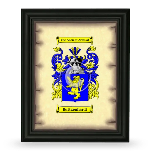 Buttzenhardt Coat of Arms Framed - Black