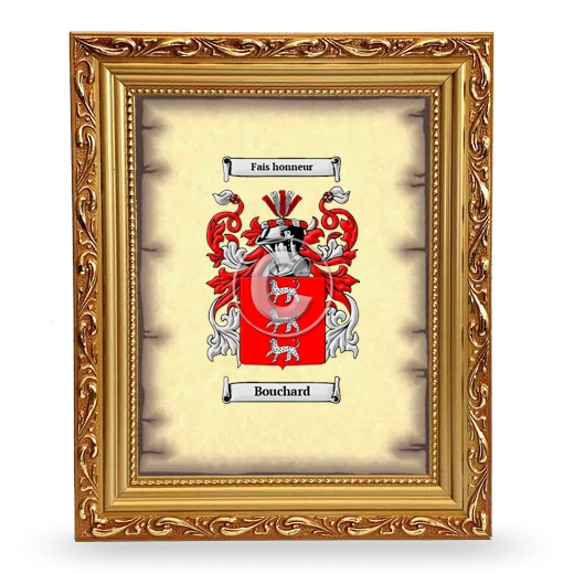 Bouchard Coat of Arms Framed - Gold