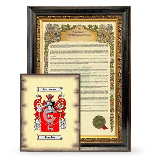 Bouchie Framed History and Coat of Arms Print - Heirloom