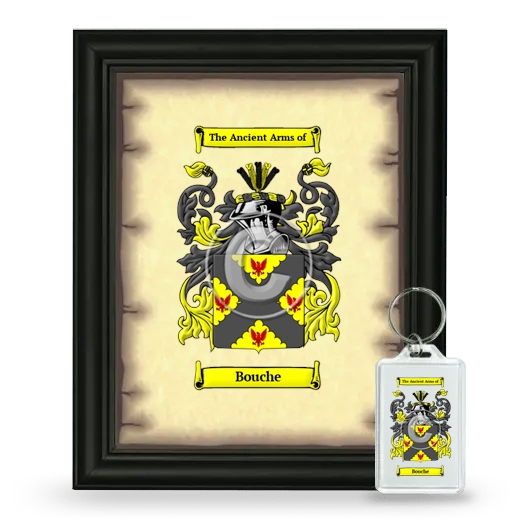 Bouche Framed Coat of Arms and Keychain - Black