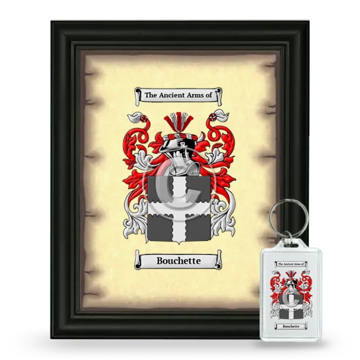 Bouchette Framed Coat of Arms and Keychain - Black