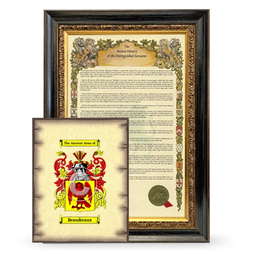 Beaudreaux Framed History and Coat of Arms Print - Heirloom