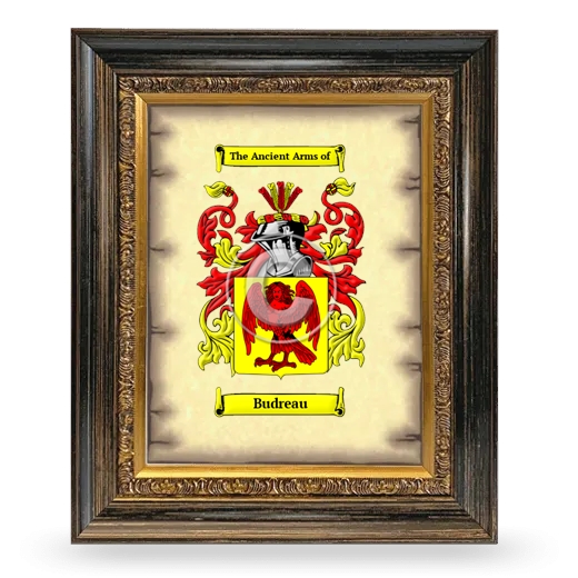Budreau Coat of Arms Framed - Heirloom