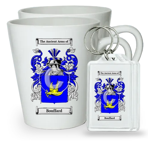 Bouffard Pair of Latte Mugs and Pair of Keychains