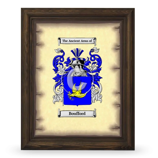 Boufford Coat of Arms Framed - Brown