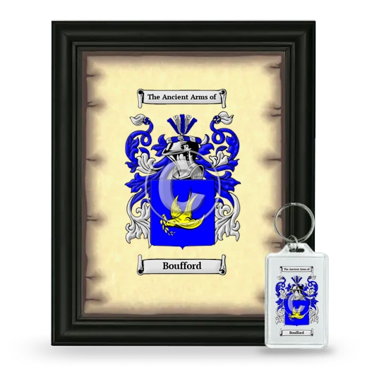 Boufford Framed Coat of Arms and Keychain - Black