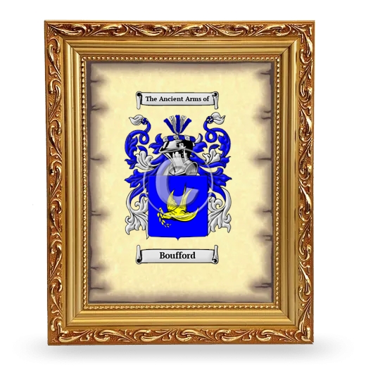 Boufford Coat of Arms Framed - Gold
