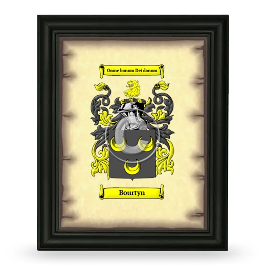 Bourtyn Coat of Arms Framed - Black