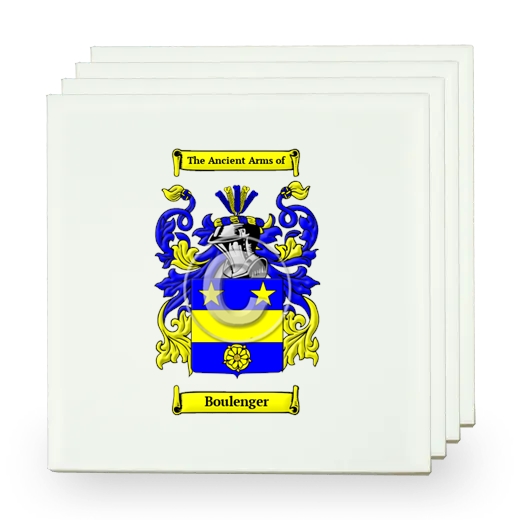 Boulenger Set of Four Small Tiles with Coat of Arms
