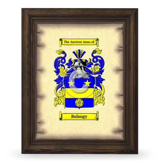 Bulangy Coat of Arms Framed - Brown