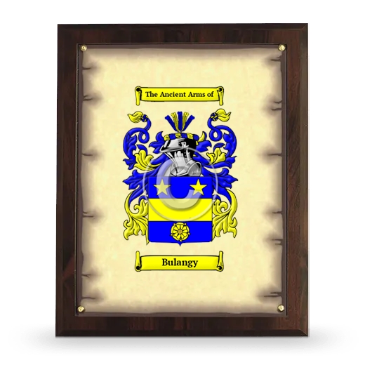 Bulangy Coat of Arms Plaque