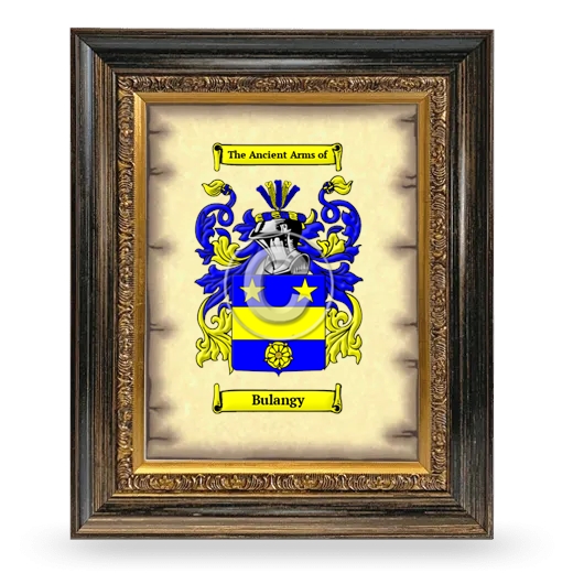 Bulangy Coat of Arms Framed - Heirloom