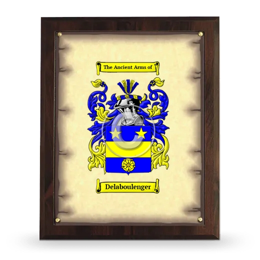 Delaboulenger Coat of Arms Plaque