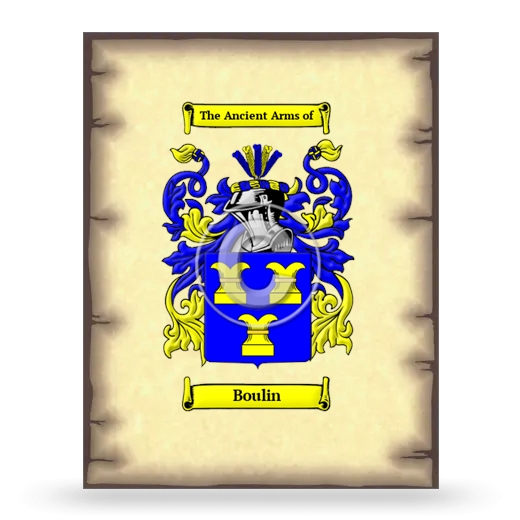 Boulin Coat of Arms Print