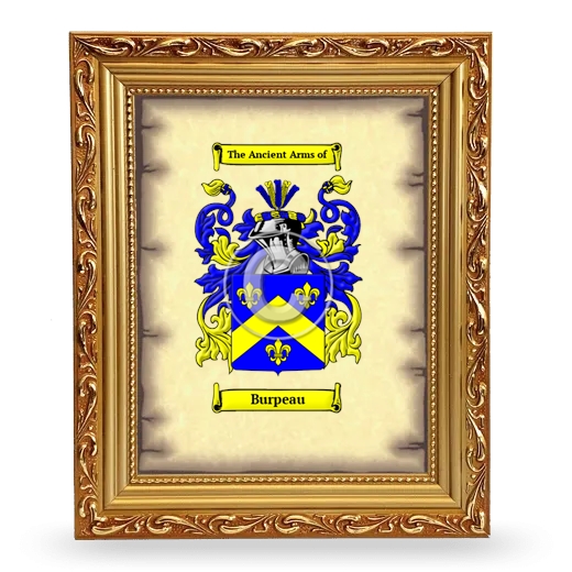 Burpeau Coat of Arms Framed - Gold