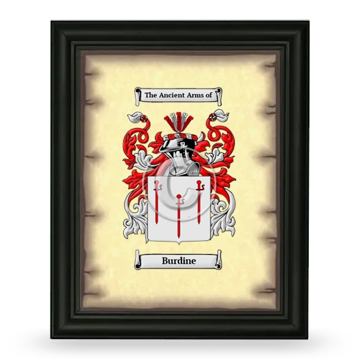 Burdine Coat of Arms Framed - Black