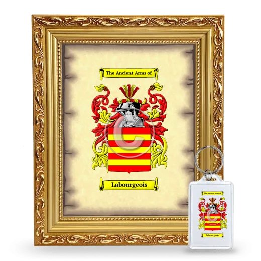 Labourgeois Framed Coat of Arms and Keychain - Gold