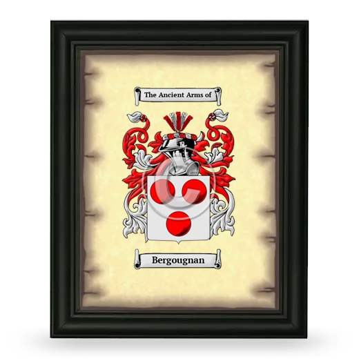 Bergougnan Coat of Arms Framed - Black