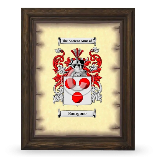 Bourgone Coat of Arms Framed - Brown