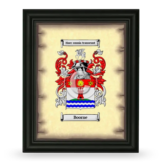 Boorne Coat of Arms Framed - Black