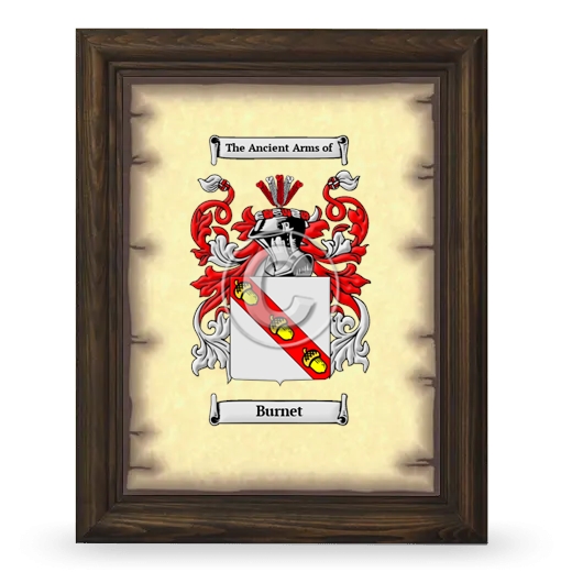 Burnet Coat of Arms Framed - Brown